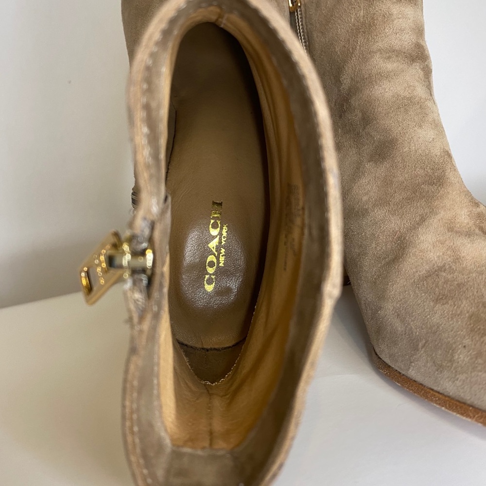 Coach Bonnie Suede Block Heel Booties - Picture 13 of 16